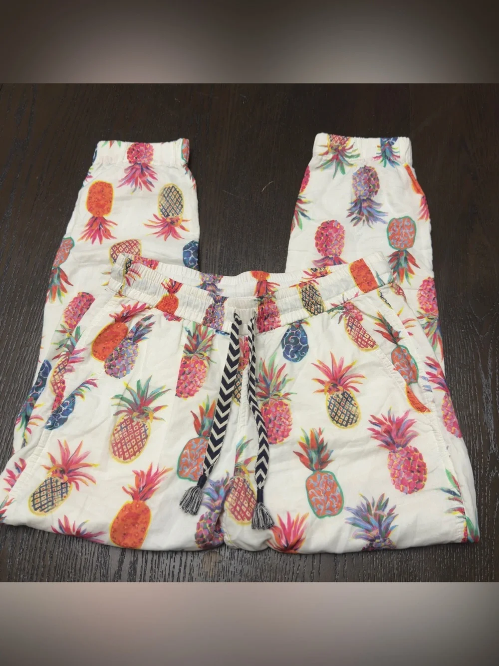 J. Crew Women White Pineapple Print Joggers